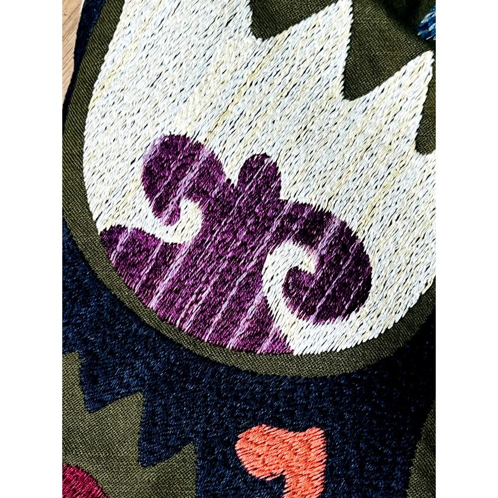 Anthropologie Tulipa Embroidered Skirt Vanessa Virginia Size 4 Side Zip Closure - Picture 4 of 8